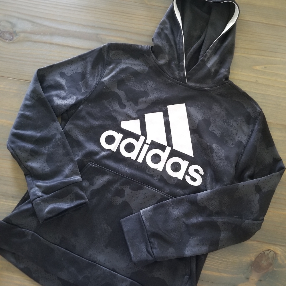 Adidas Camo Print Hoodie Size Youth M 10/12